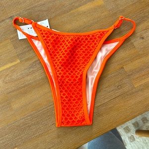 Orange crochet bathing suit bottoms